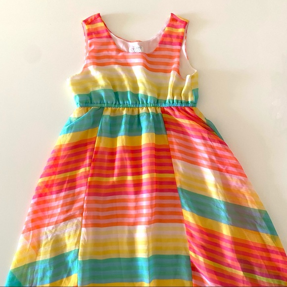 Girls Rainbow Dress M 10-12 - Picture 2 of 4